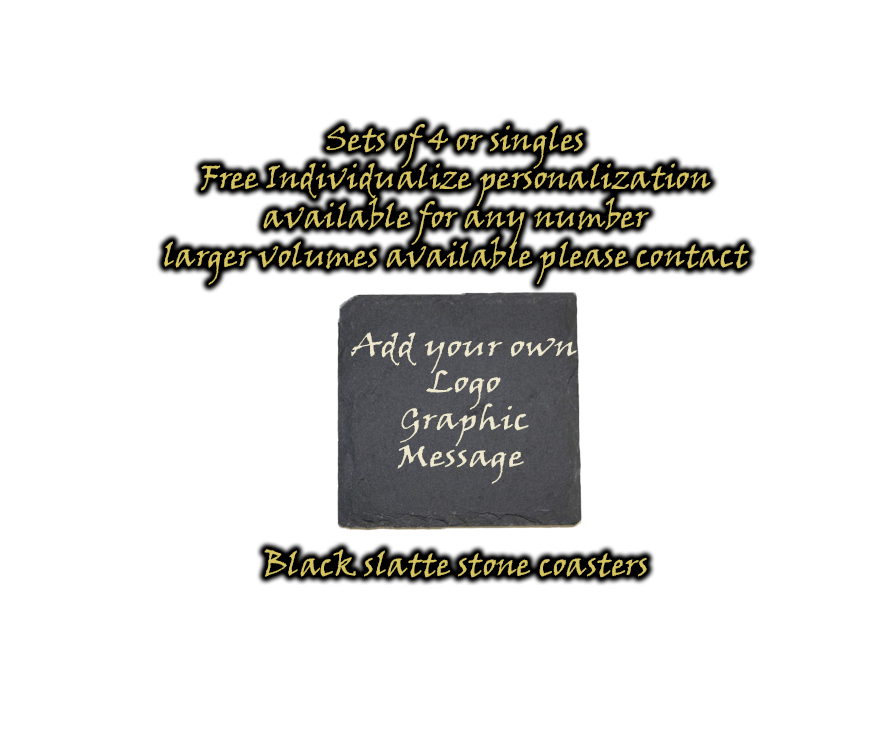 Black Stone Slate Coaster Set's | Set's of 4/6/10