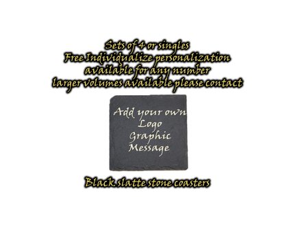 Black Stone Slate Coaster Set's | Set's of 4/6/10