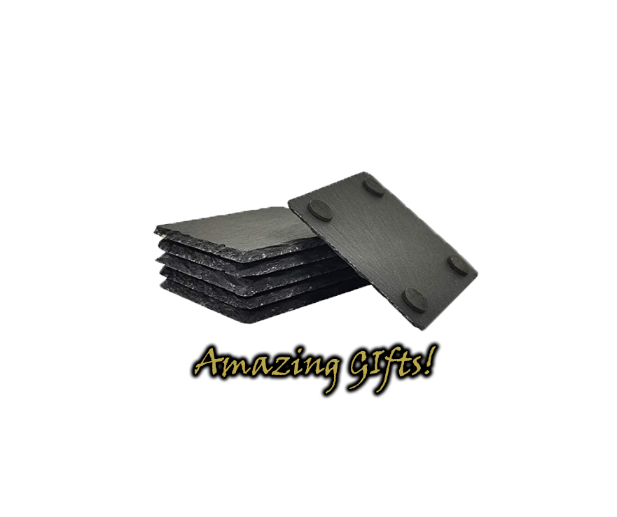 Black Stone Slate Coaster Set's | Set's of 4/6/10