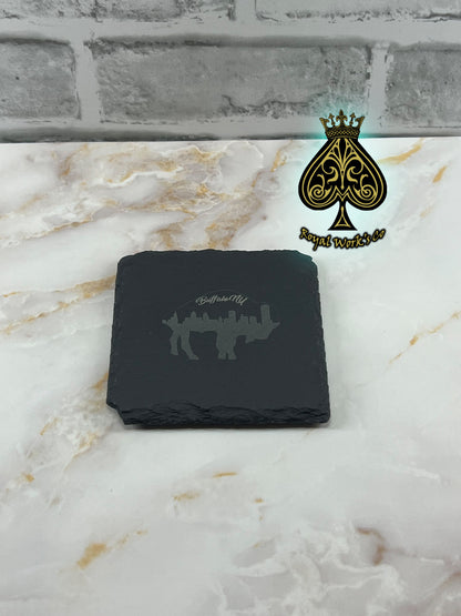 Black Stone Slate Coaster Set's | Set's of 4/6/10